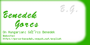 benedek gorcs business card